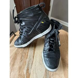 Dunk Sky Hi 2.0 Joli Black, Leather, Women’s size 7.5 Wedge, laser cut out, rare